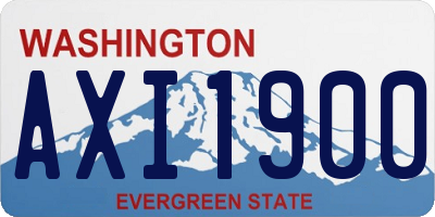 WA license plate AXI1900