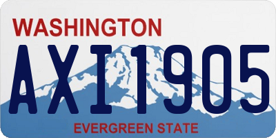 WA license plate AXI1905