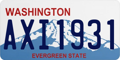 WA license plate AXI1931