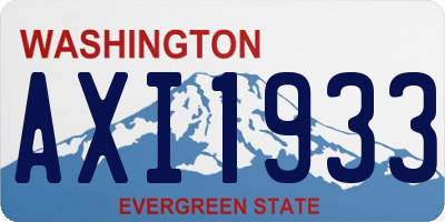 WA license plate AXI1933