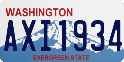 WA license plate AXI1934