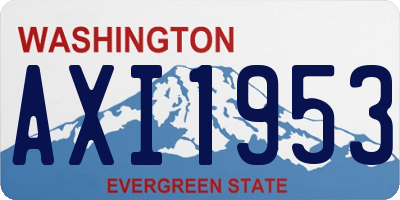 WA license plate AXI1953