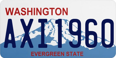 WA license plate AXI1960