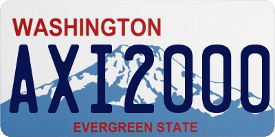 WA license plate AXI2000