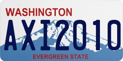 WA license plate AXI2010