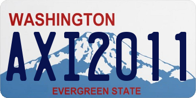 WA license plate AXI2011