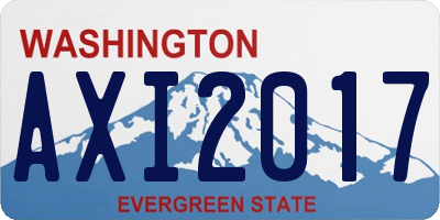 WA license plate AXI2017