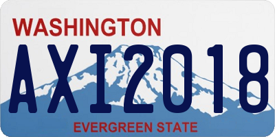 WA license plate AXI2018
