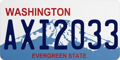 WA license plate AXI2033