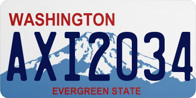 WA license plate AXI2034