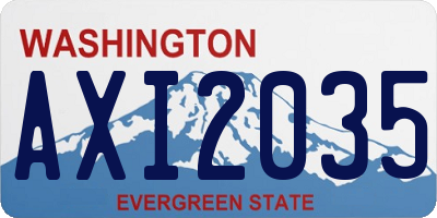 WA license plate AXI2035