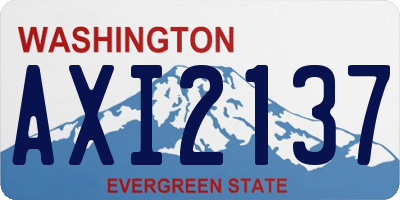 WA license plate AXI2137