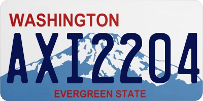 WA license plate AXI2204