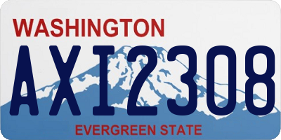 WA license plate AXI2308