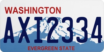 WA license plate AXI2334