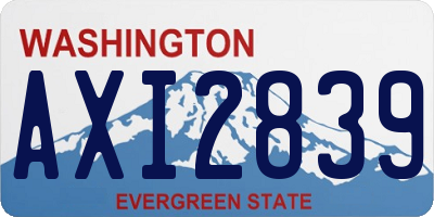 WA license plate AXI2839
