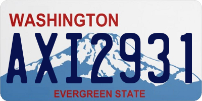 WA license plate AXI2931