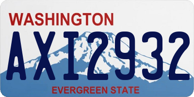 WA license plate AXI2932