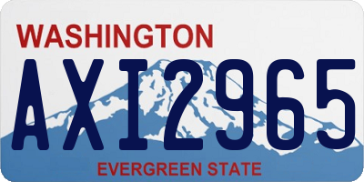 WA license plate AXI2965