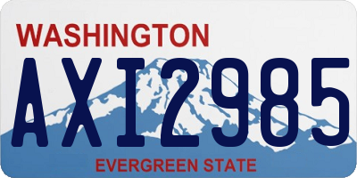 WA license plate AXI2985