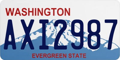 WA license plate AXI2987