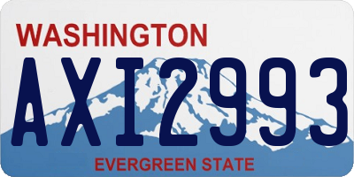 WA license plate AXI2993