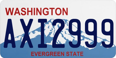 WA license plate AXI2999