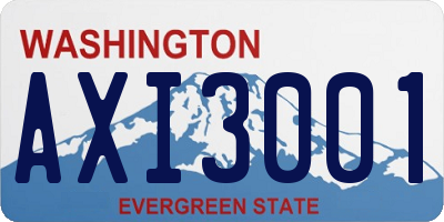 WA license plate AXI3001