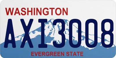 WA license plate AXI3008