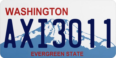 WA license plate AXI3011