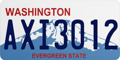 WA license plate AXI3012