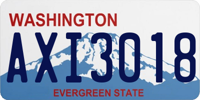 WA license plate AXI3018