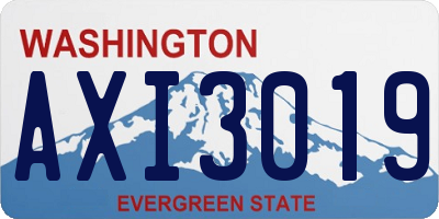 WA license plate AXI3019