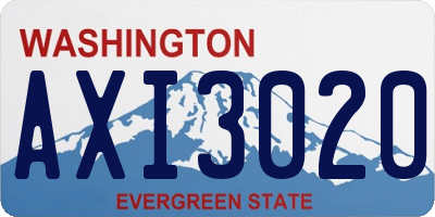 WA license plate AXI3020