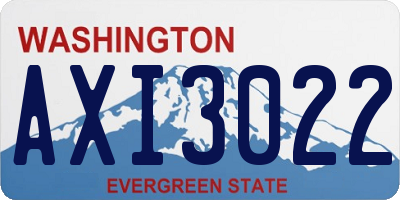WA license plate AXI3022