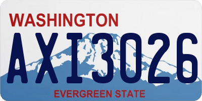 WA license plate AXI3026