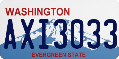 WA license plate AXI3033