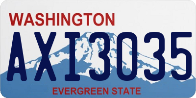 WA license plate AXI3035