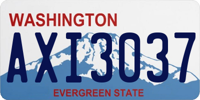 WA license plate AXI3037