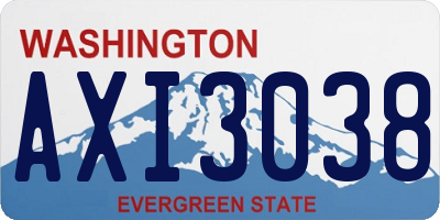 WA license plate AXI3038