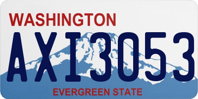 WA license plate AXI3053