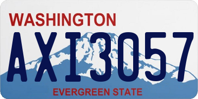 WA license plate AXI3057