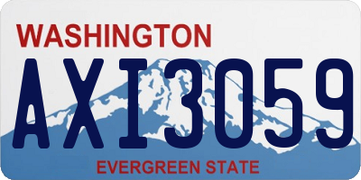 WA license plate AXI3059