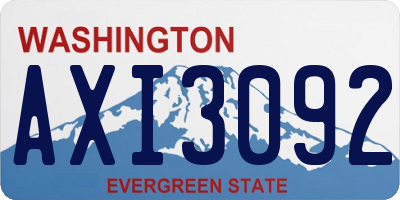 WA license plate AXI3092