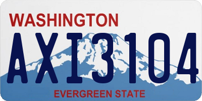 WA license plate AXI3104