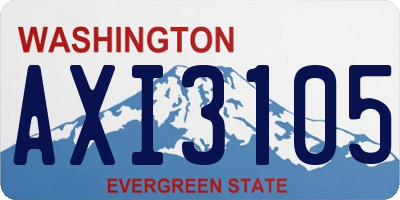 WA license plate AXI3105