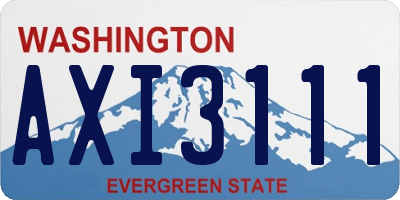 WA license plate AXI3111