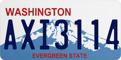 WA license plate AXI3114