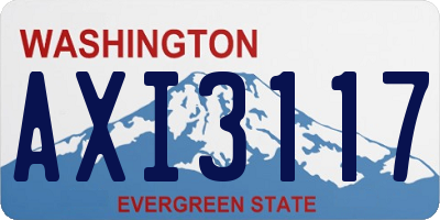 WA license plate AXI3117