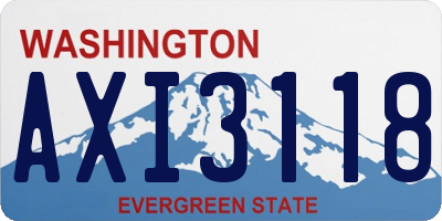 WA license plate AXI3118